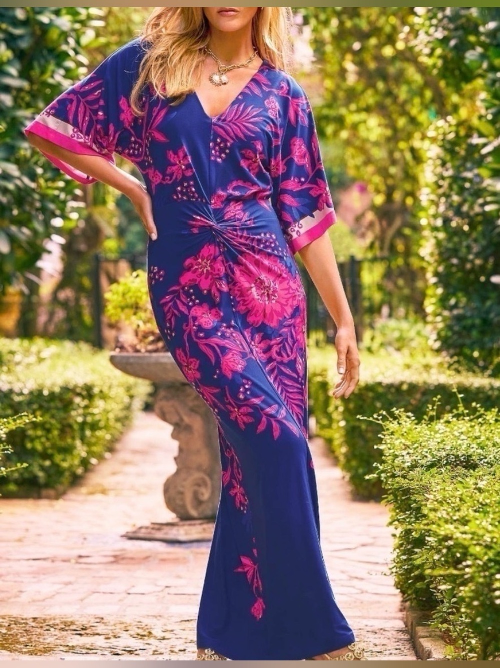 Lilly Pulitzer Adalyn Maxi Dress Size 10 Never Ending Summer Floral V Neck